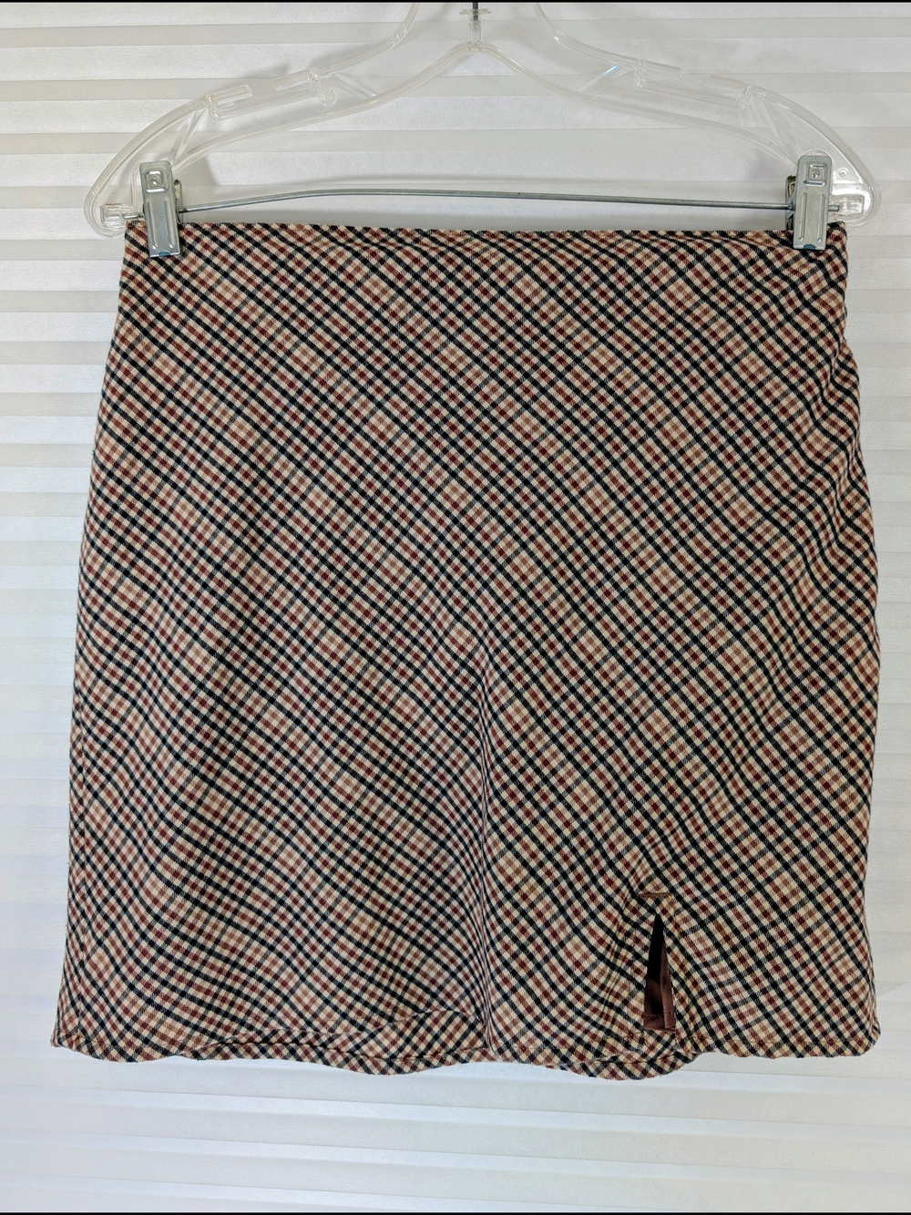 A&F Neutral Plaid Mini Skirt Size Medium Preppy Academic 90s